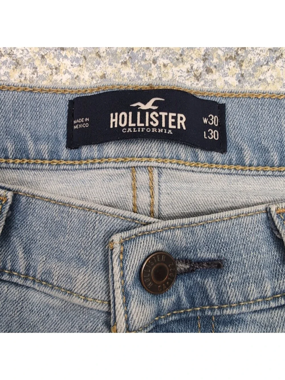 Hollister Skinny Fit Jeans 30x30 Light Wash Faded Blue Denim Everyday